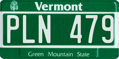 VT license plate PLN479