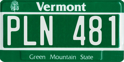 VT license plate PLN481