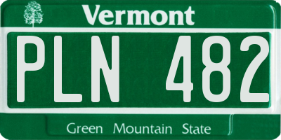 VT license plate PLN482