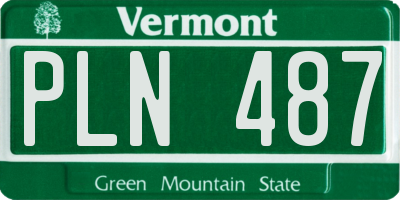 VT license plate PLN487