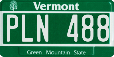 VT license plate PLN488