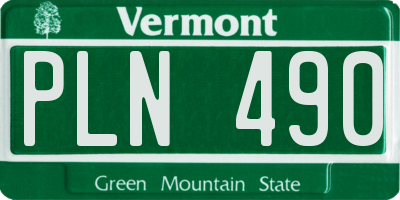 VT license plate PLN490