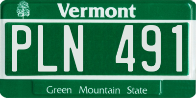 VT license plate PLN491
