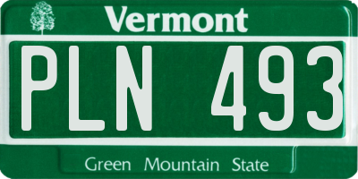 VT license plate PLN493