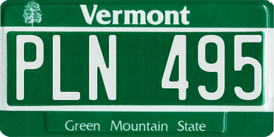 VT license plate PLN495