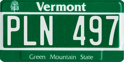 VT license plate PLN497