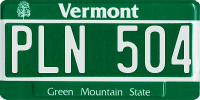 VT license plate PLN504
