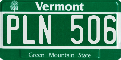 VT license plate PLN506