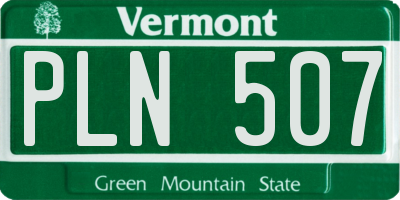 VT license plate PLN507