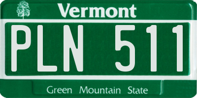 VT license plate PLN511