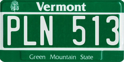 VT license plate PLN513