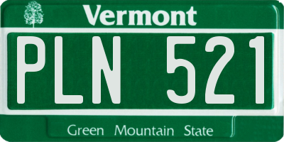 VT license plate PLN521