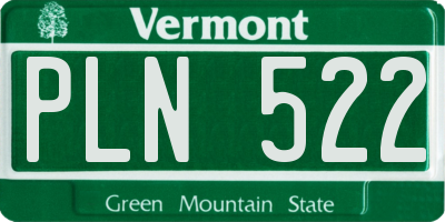 VT license plate PLN522