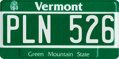 VT license plate PLN526