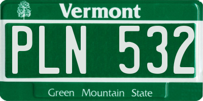 VT license plate PLN532