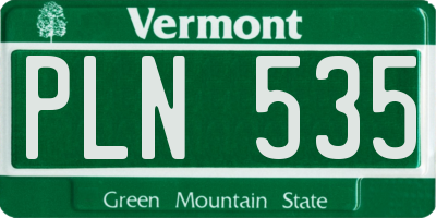 VT license plate PLN535