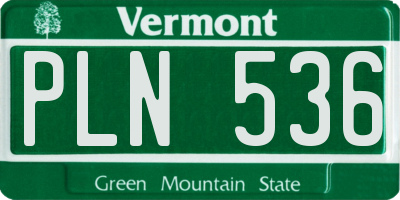 VT license plate PLN536