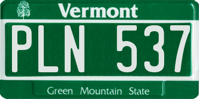VT license plate PLN537