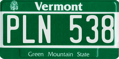 VT license plate PLN538