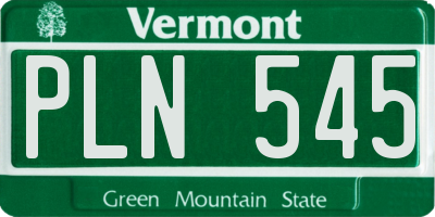 VT license plate PLN545