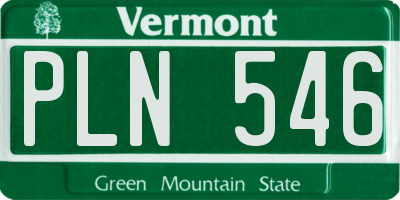 VT license plate PLN546