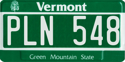 VT license plate PLN548