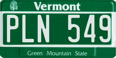 VT license plate PLN549