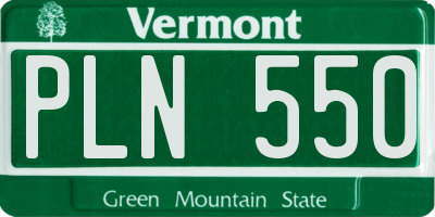 VT license plate PLN550