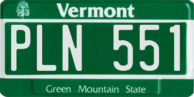 VT license plate PLN551