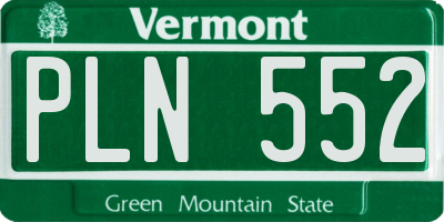 VT license plate PLN552