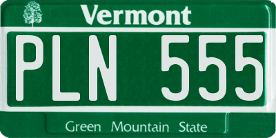 VT license plate PLN555