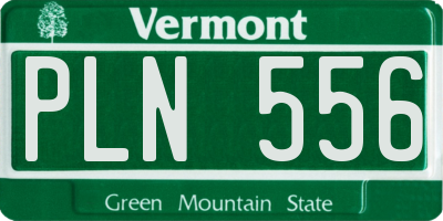 VT license plate PLN556