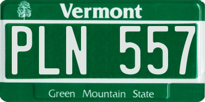 VT license plate PLN557
