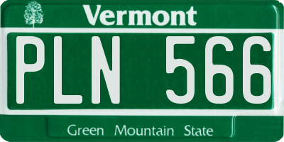VT license plate PLN566