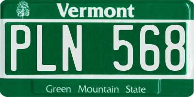 VT license plate PLN568