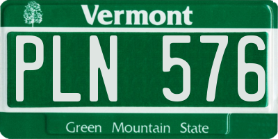 VT license plate PLN576