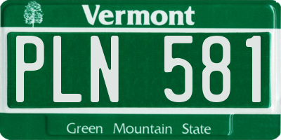 VT license plate PLN581