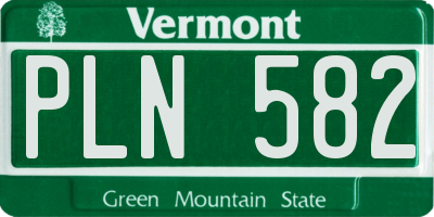 VT license plate PLN582