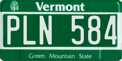VT license plate PLN584