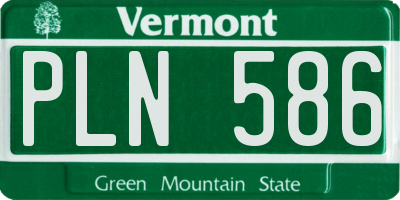 VT license plate PLN586