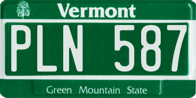 VT license plate PLN587