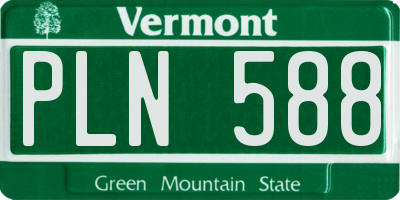 VT license plate PLN588