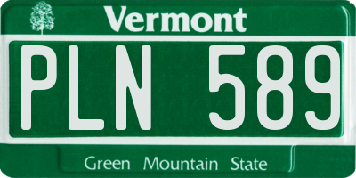 VT license plate PLN589