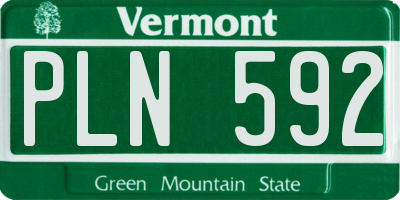 VT license plate PLN592