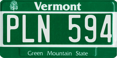 VT license plate PLN594