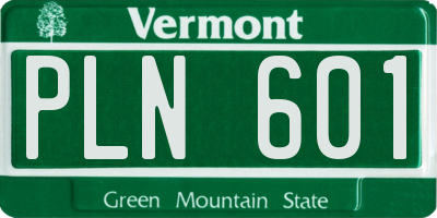 VT license plate PLN601
