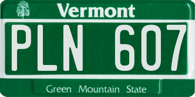 VT license plate PLN607