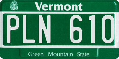 VT license plate PLN610
