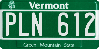 VT license plate PLN612
