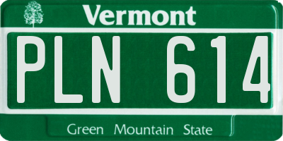 VT license plate PLN614